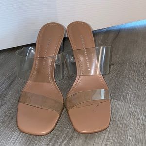 Clear strap sandal heels